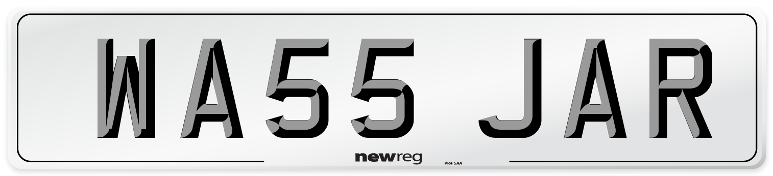 WA55 JAR Number Plate from New Reg